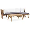 Image de vidaXL Salon de jardin 5 pcs Bois dacacia massif