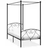 Image de Cadre De Lit À Baldaquin Sans Matelas Noir Métal 120x200 Cm Vidaxl