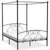 Image de vidaXL Cadre de lit sans matelas avec baldaquin noir 160x200 cm métal 284437