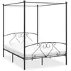 Image de Cadre De Lit À Baldaquin Sans Matelas Gris Métal 160x200 Cm Vidaxl