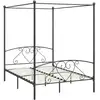 Image de Vidaxl cadre de lit à baldaquin sans matelas gris métal 160x200 cm 284444