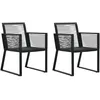 Image de Chaises De Jardin Lot De 2 Noir Rotin Pvc Vidaxl