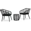 Image de Ensemble De Bistro 3 Pcs Résine Tressée Noir Vidaxl