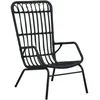 Image de Chaise De Jardin Résine Tressée Noir Vidaxl