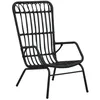 Image de vidaXL Chaise de jardin Résine tressée Noir