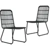 Image de Chaises De Jardin Lot De 2 Résine Tressée Noir Vidaxl