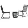 Image de vidaXL Ensemble de bistro 3 pcs Résine tressée Noir