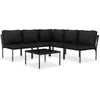Image de vidaXL Salon de jardin 6 pcs avec coussins Noir PVC