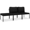 Image de vidaXL Salon de jardin 3 pcs avec coussins Noir PVC 48593