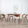 Image de Chaises À Manger Lot De 4 Crème Bois Courbé Et Similicuir Vidaxl