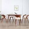 Image de vidaXL Chaises à manger lot de 4 crème bois courbé et similicuir 278840