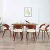 Image de Chaises À Manger Lot De 6 Crème Bois Courbé Et Similicuir Vidaxl