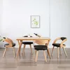Image de Chaises À Manger Lot De 4 Noir Bois Courbé Et Similicuir Vidaxl