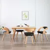 Image de vidaXL Chaises à manger lot de 4 noir bois courbé et similicuir 278846