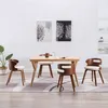 Image de Chaises À Manger Lot De 4 Crème Bois Courbé Et Similicuir Vidaxl