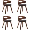 Image de Chaises À Manger Lot De 4 Gris Foncé Bois Courbé Et Tissu Vidaxl