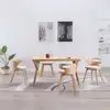 Image de Chaises À Manger Lot De 4 Crème Bois Courbé Et Similicuir Vidaxl