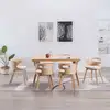 Image de Chaises À Manger Lot De 6 Crème Bois Courbé Et Similicuir Vidaxl