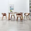 Image de Chaises À Manger Lot De 4 Crème Bois Courbé Et Similicuir Vidaxl