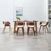 Image de Chaises À Manger Lot De 6 Crème Bois Courbé Et Similicuir Vidaxl