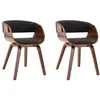 Image de vidaXL Chaises de salle à manger 2 pcs Gris Bois courbé et tissu