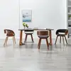 Image de Chaises À Manger Lot De 4 Gris Bois Courbé Et Tissu Vidaxl