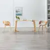 Image de Chaises À Manger Lot De 2 Crème Bois Courbé Et Similicuir Vidaxl