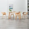 Image de Chaises À Manger Lot De 4 Crème Bois Courbé Et Similicuir Vidaxl