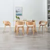 Image de Chaises À Manger Lot De 6 Crème Bois Courbé Et Similicuir Vidaxl
