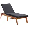 Image de Chaise Longue Et Coussin Résine Tressée Et Bois D'acacia Massif Vidaxl