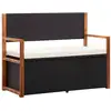 Image de Banc De Jardin 115 Cm Résine Tressée Et Bois D'acacia Noir Vidaxl