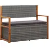 Image de Banc De Rangement 115 Cm Résine Tressée Et Bois D'acacia Gris Vidaxl