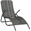 Image de Chaise Longue Pliable Résine Tressée Gris Vidaxl