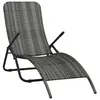 Image de vidaXL Chaise longue pliable Résine tressée Gris