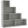 Image de vidaXL Bibliothèque/Séparateur de pièce Gris béton Bois dingénierie 800661