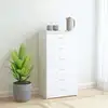 Image de Buffet Avec 6 Tiroirs Blanc 50x34x96 Cm Bois D'ingénierie Vidaxl