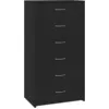 Image de Buffet Avec 6 Tiroirs Noir 50x34x96 Cm Bois D'ingénierie Vidaxl