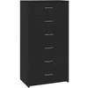 Image de vidaXL Buffet avec 6 tiroirs Noir 50x34x96 cm Aggloméré