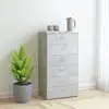 Image de Buffet Avec 6 Tiroirs Gris Béton 50x34x96 Cm Bois D'ingénierie Vidaxl