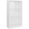 Image de Bibliothèque 3 Niveaux Blanc Brillant 60x24x109 Cm Bois Vidaxl