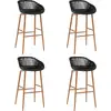 Image de Chaises De Bar Lot De 4 Noir Vidaxl