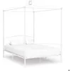 Image de vidaXL Cadre de lit sans matelas avec baldaquin blanc 140x200 cm métal 284471