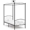 Image de Cadre De Lit À Baldaquin Sans Matelas Noir Métal 100x200 Cm Vidaxl