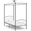 Image de Cadre De Lit À Baldaquin Sans Matelas Gris Métal 90x200 Cm Vidaxl