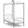 Image de Cadre De Lit À Baldaquin Sans Matelas Gris Métal 100x200 Cm Vidaxl