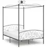 Image de Cadre De Lit À Baldaquin Sans Matelas Gris Métal 140x200 Cm Vidaxl