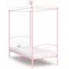 Image de Cadre De Lit À Baldaquin Sans Matelas Rose Métal 90x200 Cm Vidaxl