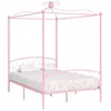 Image de Cadre De Lit À Baldaquin Sans Matelas Rose Métal 140x200 Cm Vidaxl