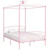 Image de vidaXL Cadre de lit à baldaquin sans matelas rose métal 140x200 cm 284489