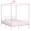 Image de Cadre De Lit À Baldaquin Sans Matelas Rose Métal 160x200 Cm Vidaxl